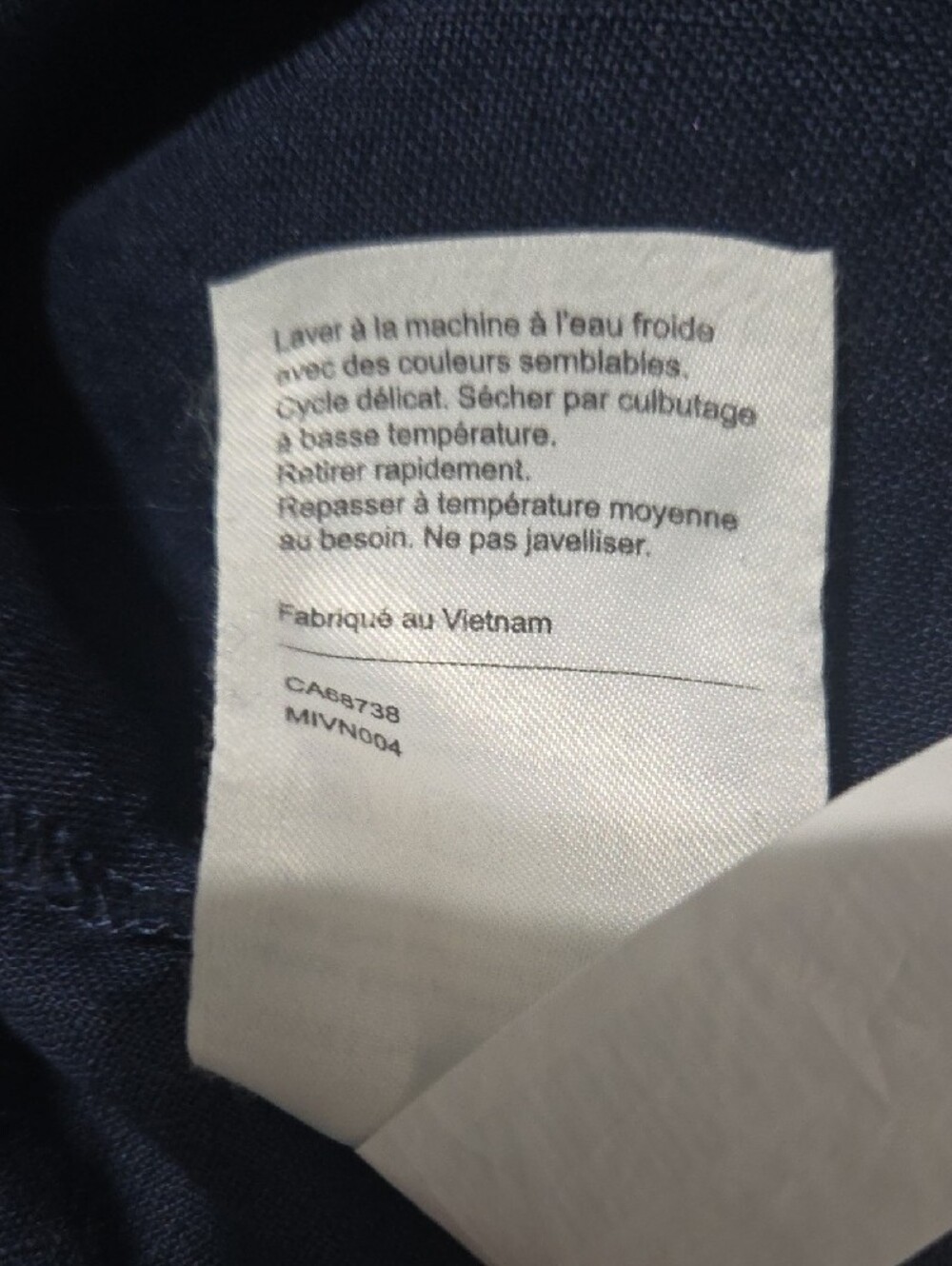 Quince 100% Linen Navy Camp Shirt Button Front Top S - Picture 8 of 9